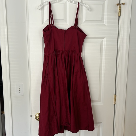 Unique Vintage red dress with capelet size large - Picture 8 of 13